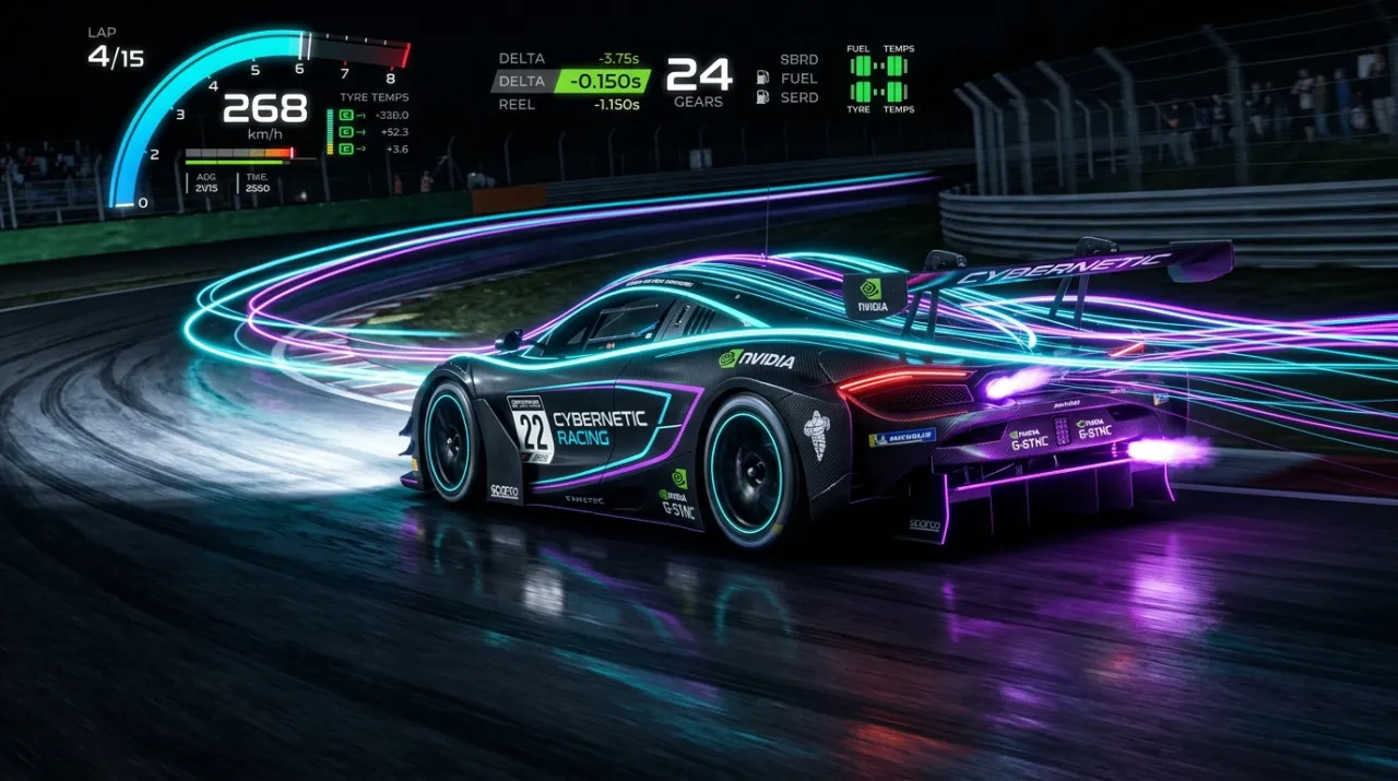 Automobilista 2 car with Flowix live telemetry capture
