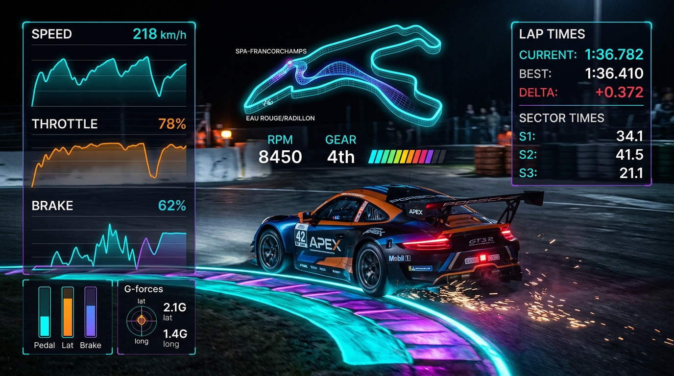 Flowix Detailed Lap Telemetry Overlay